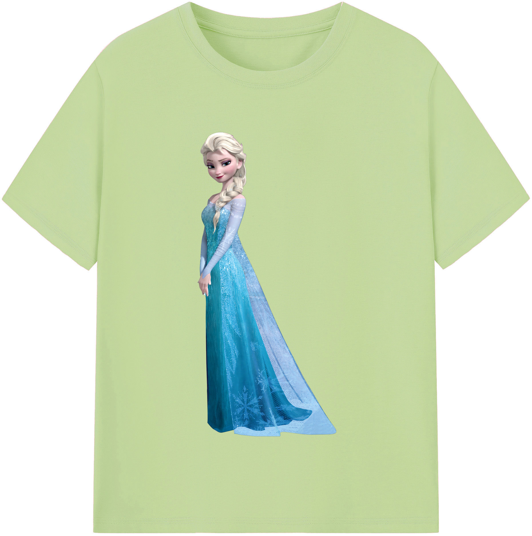 （画像用） アナと雪の女王 アンナ エルサ Frozen Anna Elsa 綿100％半袖Tシャツ（フロントプリント）